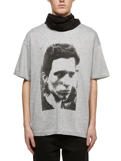 Shop Raf Simons Oversized Printed T-shirt In Argento Nero Rosso