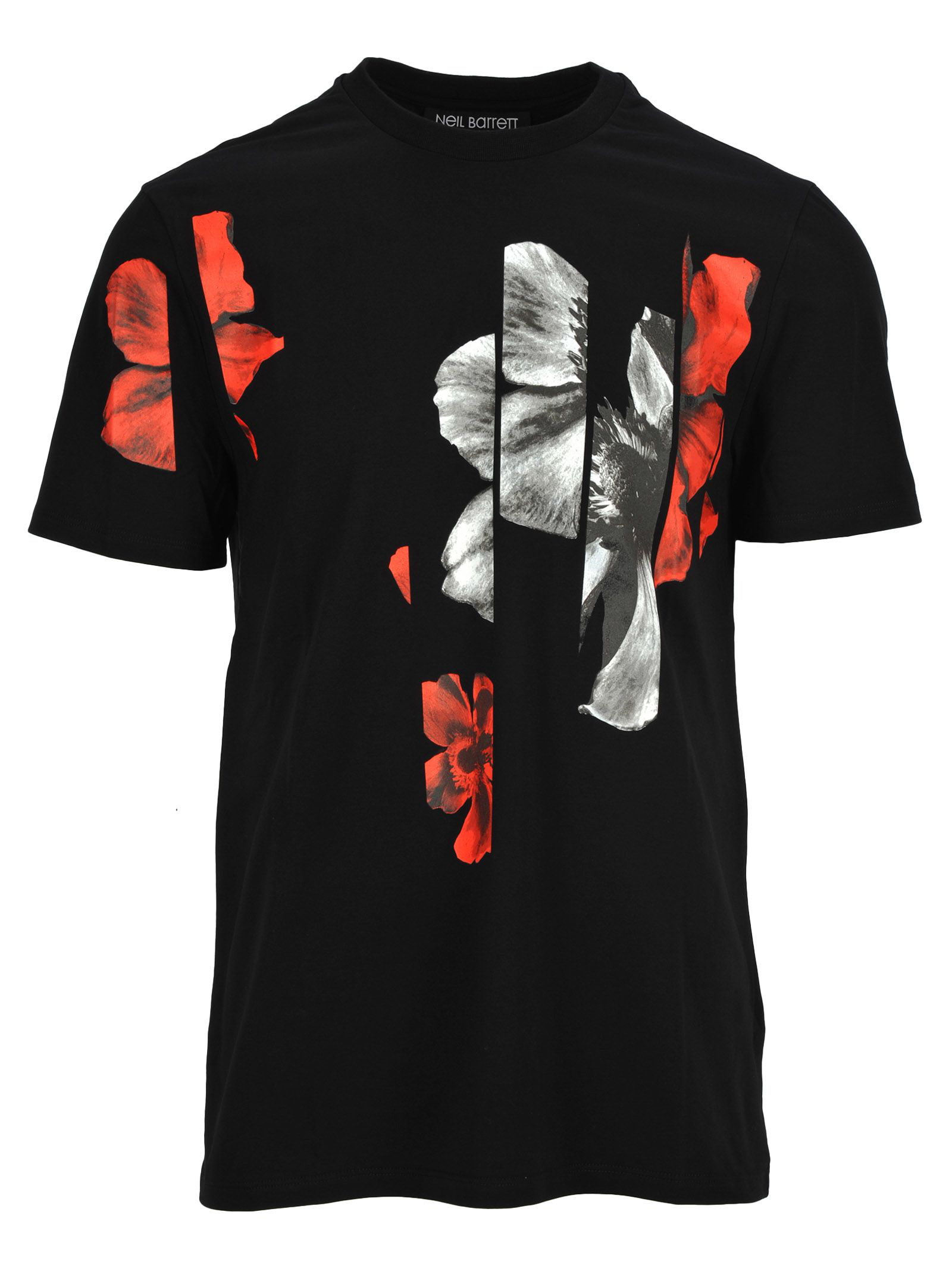 Neil Barrett Tshirt Macro Flower In Black | ModeSens