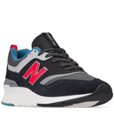 Shop New Balance Men's 997 Casual Sneakers From Finish Line In Magnet/energy Red