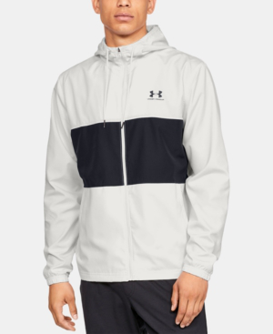 black and white under armour windbreaker