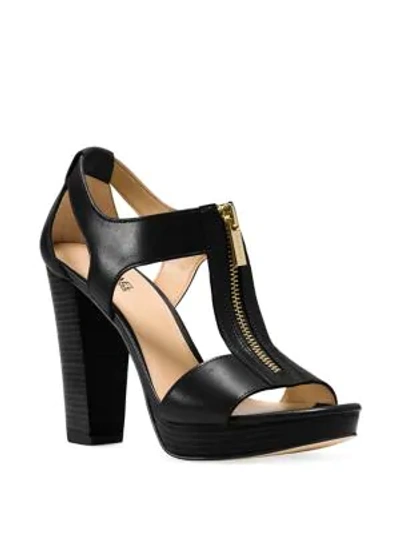 Shop Michael Michael Kors Berkley Platform Leather Sandals In Black