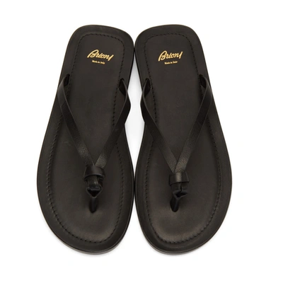 Shop Brioni Black Thong Sandals