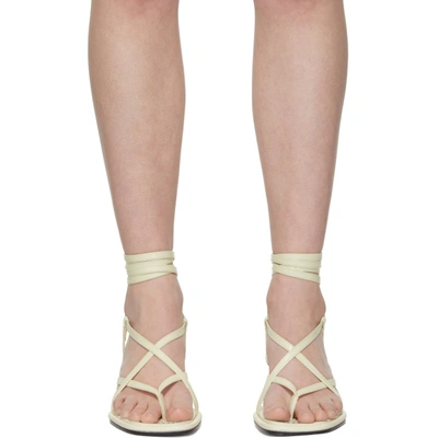 Shop Proenza Schouler White Strappy Mid Heel Sandals In 157 Ecru