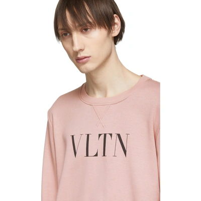 Shop Valentino Pink Vltn Sweatshirt In 517 Pink
