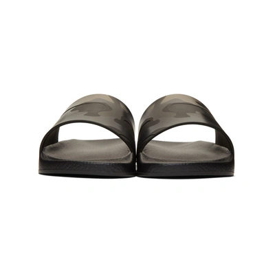 Shop Valentino Black  Garavani Camo Pool Slides In E43 Black