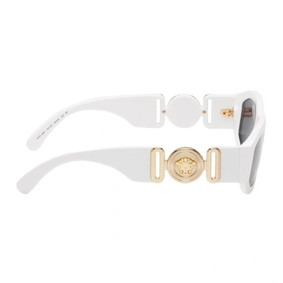 Shop Versace White Medusa Biggie Sunglasses In 401/87 Whit
