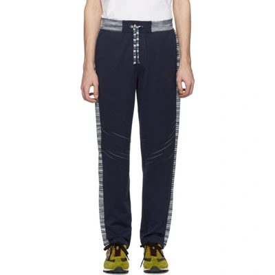 Shop Missoni Navy And White Striped Lounge Pants In S7180navywh