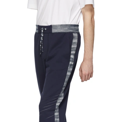 Shop Missoni Navy And White Striped Lounge Pants In S7180navywh
