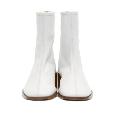 Shop Acne Studios White Bertine Branded Boots In White/beige