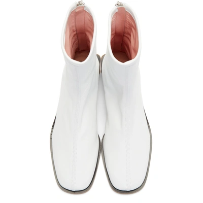 Shop Acne Studios White Bertine Branded Boots In White/beige