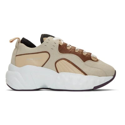 Acne Studios Manhattan Leather, Suede And Mesh Sneakers In Beige | ModeSens