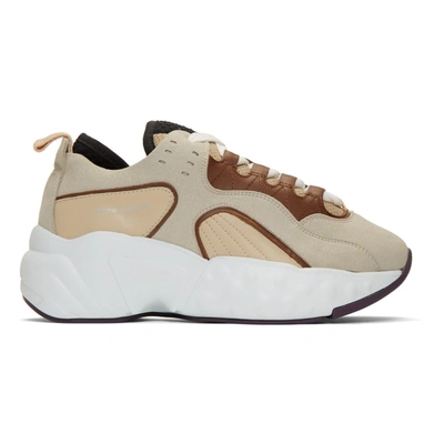 Shop Acne Studios Beige And White Manhattan Sneakers In Beige/white