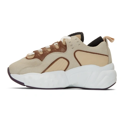 Shop Acne Studios Beige And White Manhattan Sneakers In Beige/white