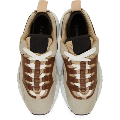 Shop Acne Studios Beige And White Manhattan Sneakers In Beige/white