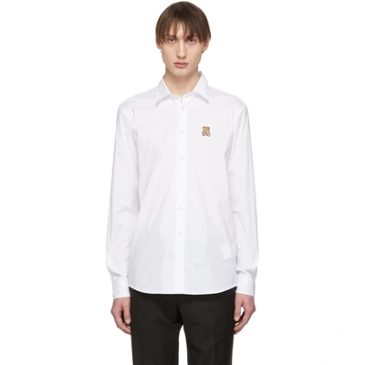 Shop Moschino White Toy Teddy Shirt In A1001 White