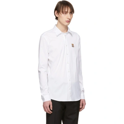 Shop Moschino White Toy Teddy Shirt In A1001 White