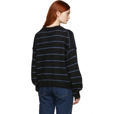 Shop Acne Studios Black And Blue Kassidy Striped Sweater In Black/blue