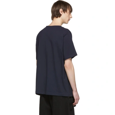Shop Lemaire Black Pocket T-shirt In 799 Blue Bl