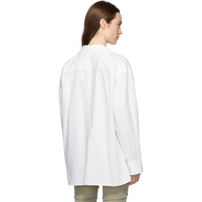 Shop Acne Studios White Oversized V-neck Shirt