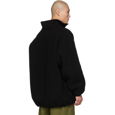 Shop Balenciaga Black Wool Tracksuit Jacket In 1000 Black