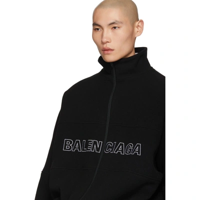 Shop Balenciaga Black Wool Tracksuit Jacket In 1000 Black