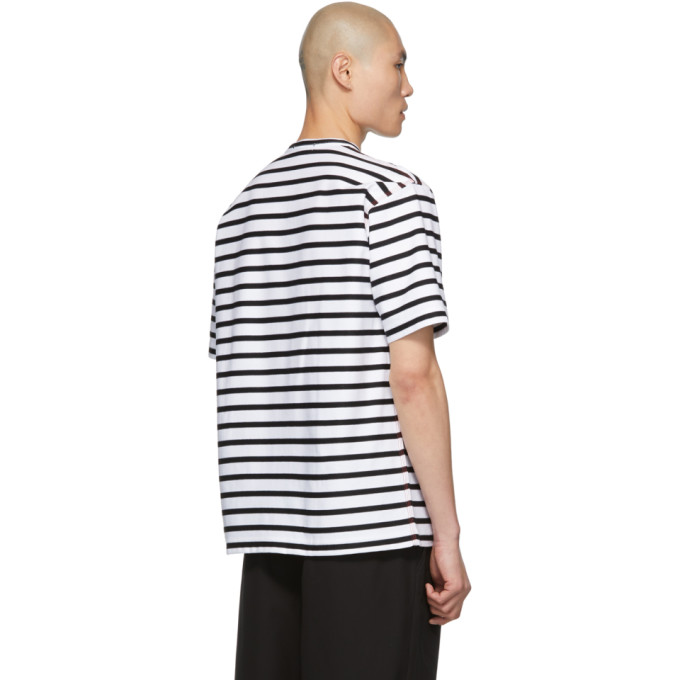 black and white striped comme des garcons