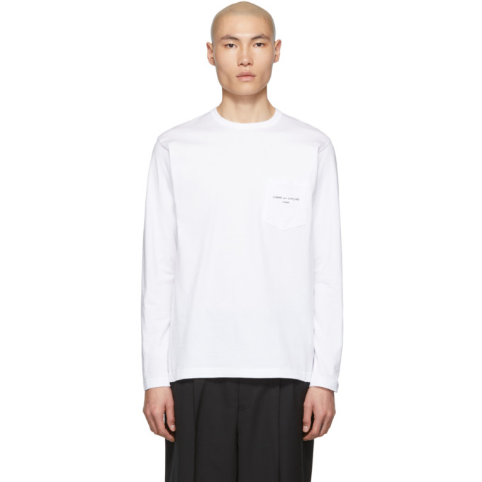 comme des garcons homme long sleeve logo tee