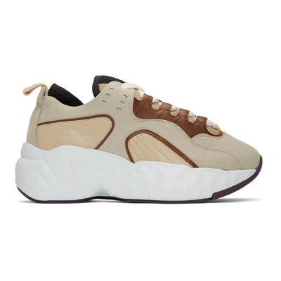 Shop Acne Studios Beige And White Rockaway Sneakers