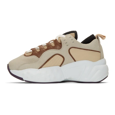 Shop Acne Studios Beige And White Rockaway Sneakers