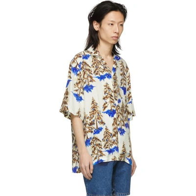 Shop Acne Studios White And Brown Simon Pine Shirt In Whtbrown
