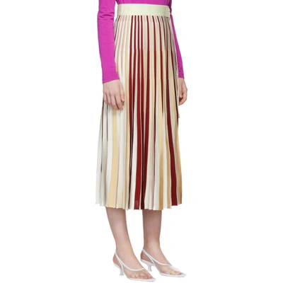 Shop Moncler Genius Beige And Burgundy Knit Skirt In 095 Whtgold