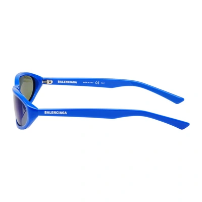 Shop Balenciaga Blue Neo Sunglasses In 004 Blue