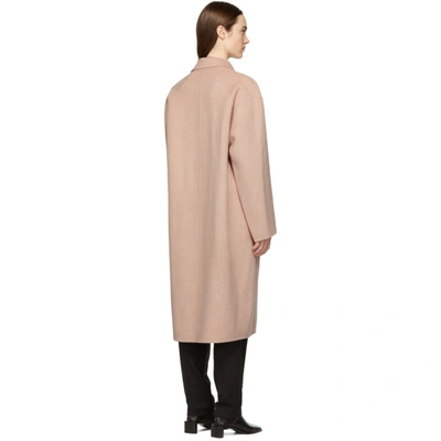 Shop Acne Studios Pink Odethe Double Coat In Pale Pink M