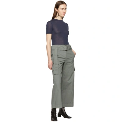 Shop Acne Studios Blue Patrice Chino Trousers In Dustry Gree