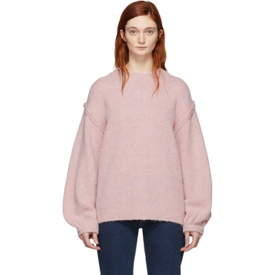 Shop Acne Studios Pink Kiara Chunky Sweater