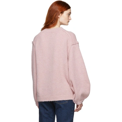 Shop Acne Studios Pink Kiara Chunky Jumper