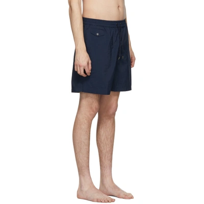 Shop Brioni Blue 17 Swim Shorts In 4141 Navy