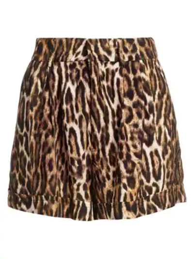 Shop R13 Leopard-print High-rise Shorts