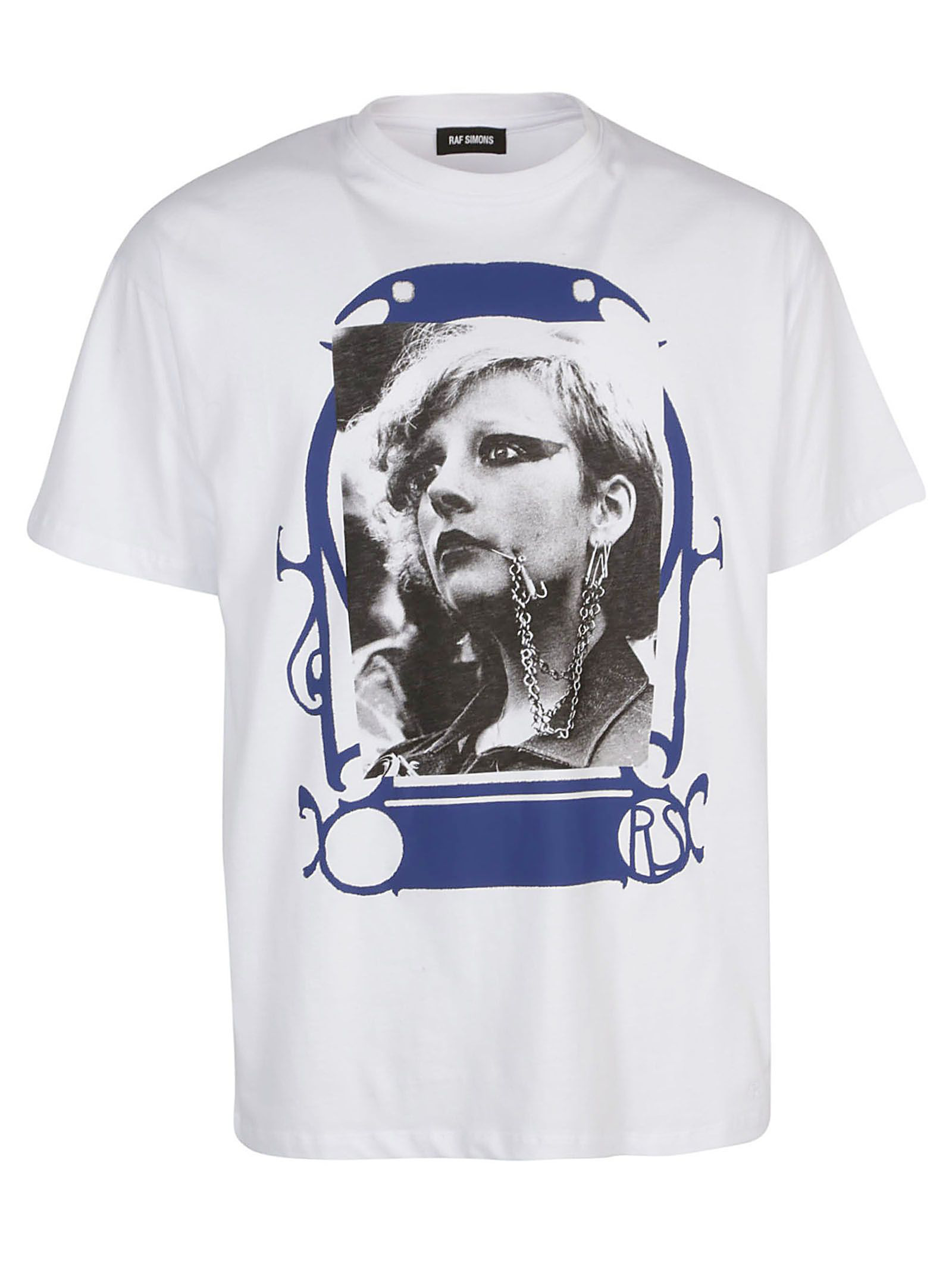 Raf Simons Oversized Pierced Mouth Printed T-shirt In White | ModeSens