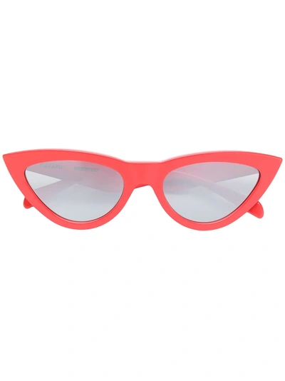 Shop Celine Cat Eye Frame Sunglasses In Red