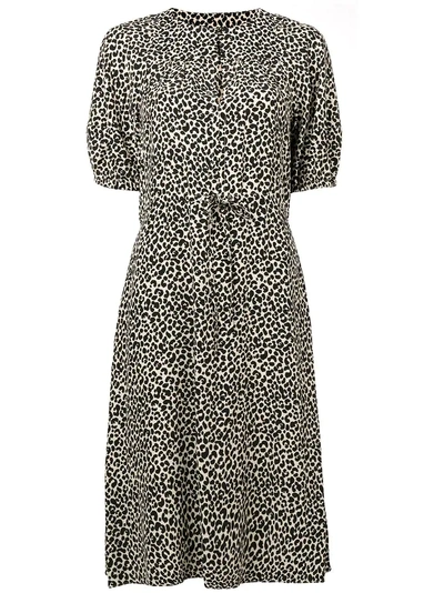 Shop Apc A.p.c. Leopard Print Midi Dress - Neutrals