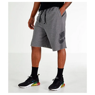 Shop Nike Men's Sportswear Alumni Fleece Shorts In Grey