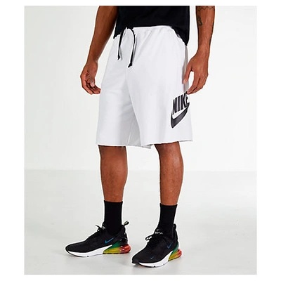 Shop Nike Men's Sportswear Alumni Fleece Shorts, White - Size Large