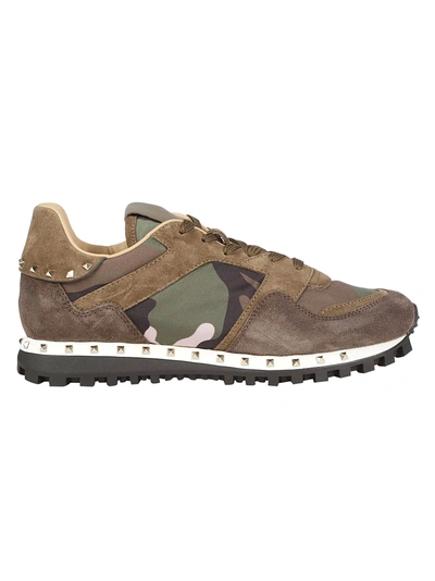 Shop Valentino Sneaker In Army Green/water Rose/piombo