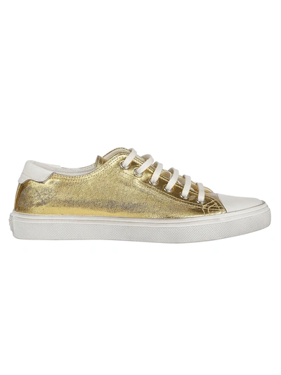 Shop Saint Laurent Bedford Sneaker In Oro+nero/blanc Optique