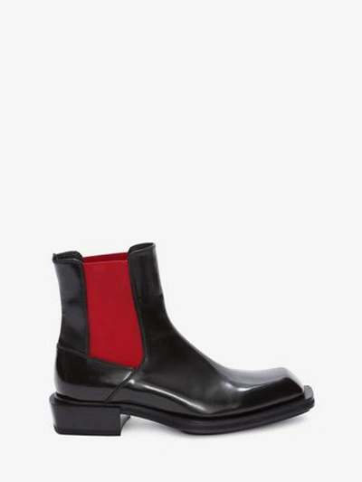 Shop Alexander Mcqueen Hybrid Chelsea Boot In Black/red