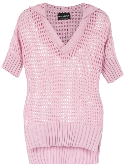 Shop Andrea Bogosian Knitted Top - Pink