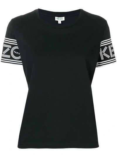 Shop Kenzo Logo Border T-shirt - Black