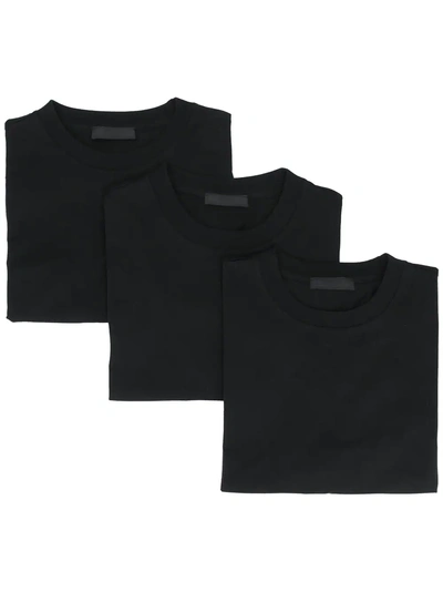 Shop Prada Three-pack T-shirt Set - Black