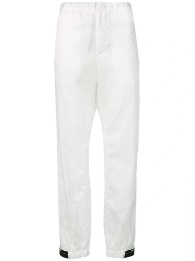 Shop Prada Slim-fit Track Trousers - White